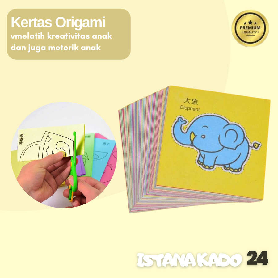 

Kertas Potong Origami DIY Colorful Paper Cutting 96PCS