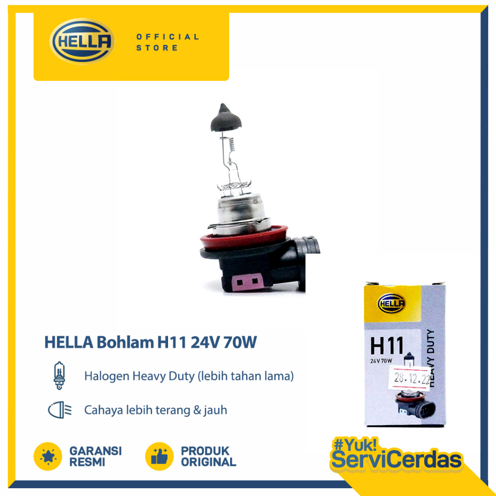Lampu Mobil HELLA H11 24V 70W - Bohlam Mobil