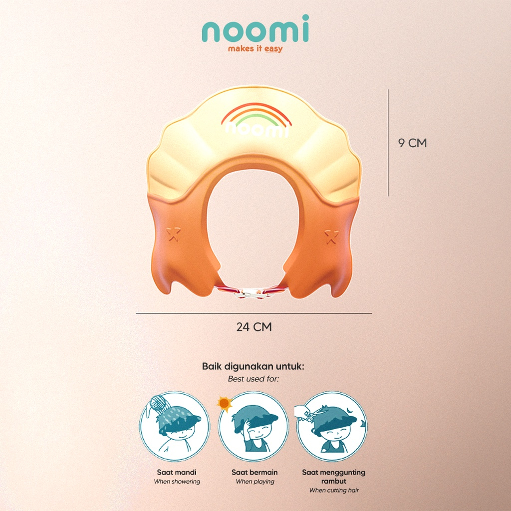 Noomi - Shower Hat Baby Shampoo Cap - Showerhat Topi Keramas Anak - Baby Shower Cap - Topi Mandi Bayi