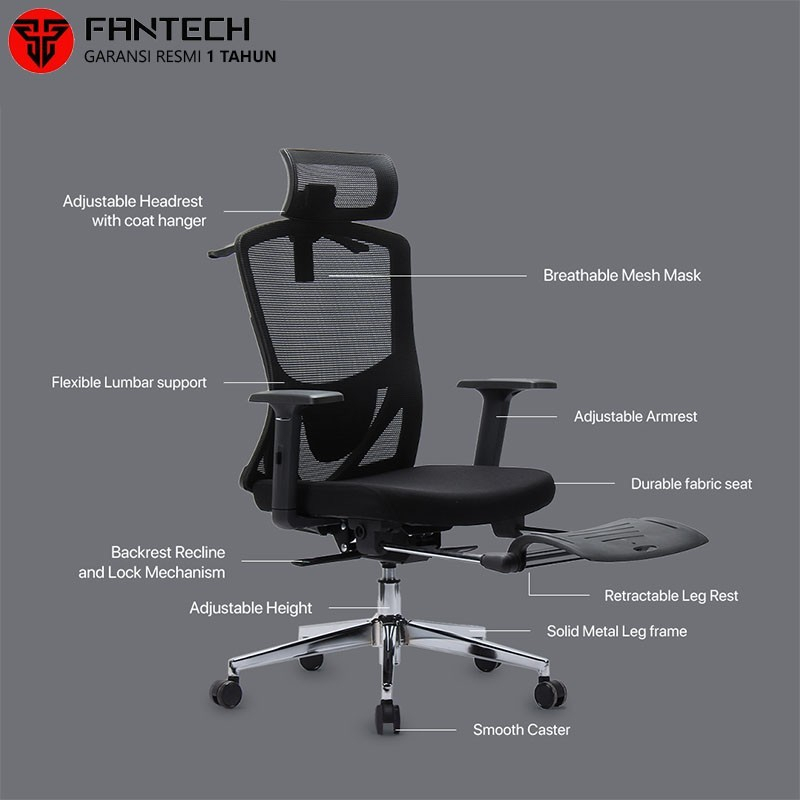 Kursi Kantor Kerja Fantech OCA259 Jaring Premium Office Chair OC-A259