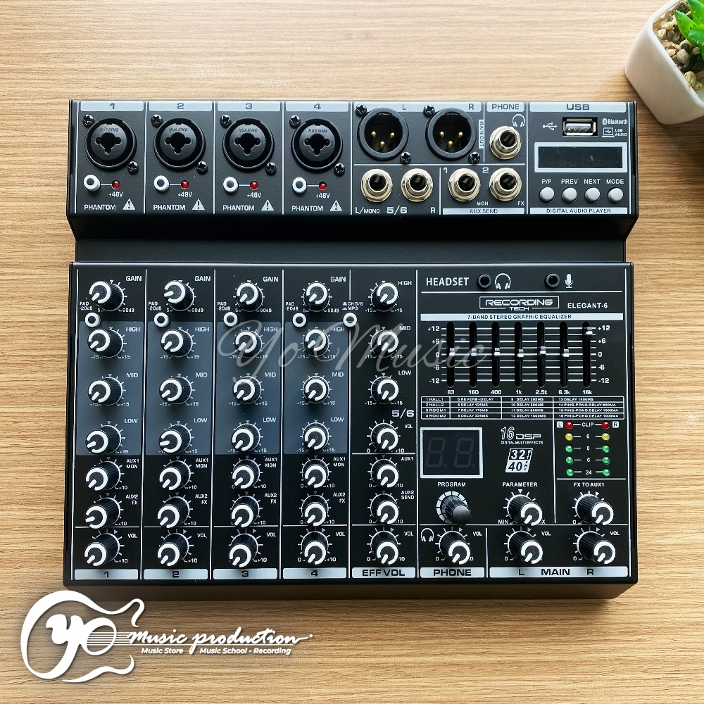 Mixer Recording Tech Elegant-6 Chanel Profesional