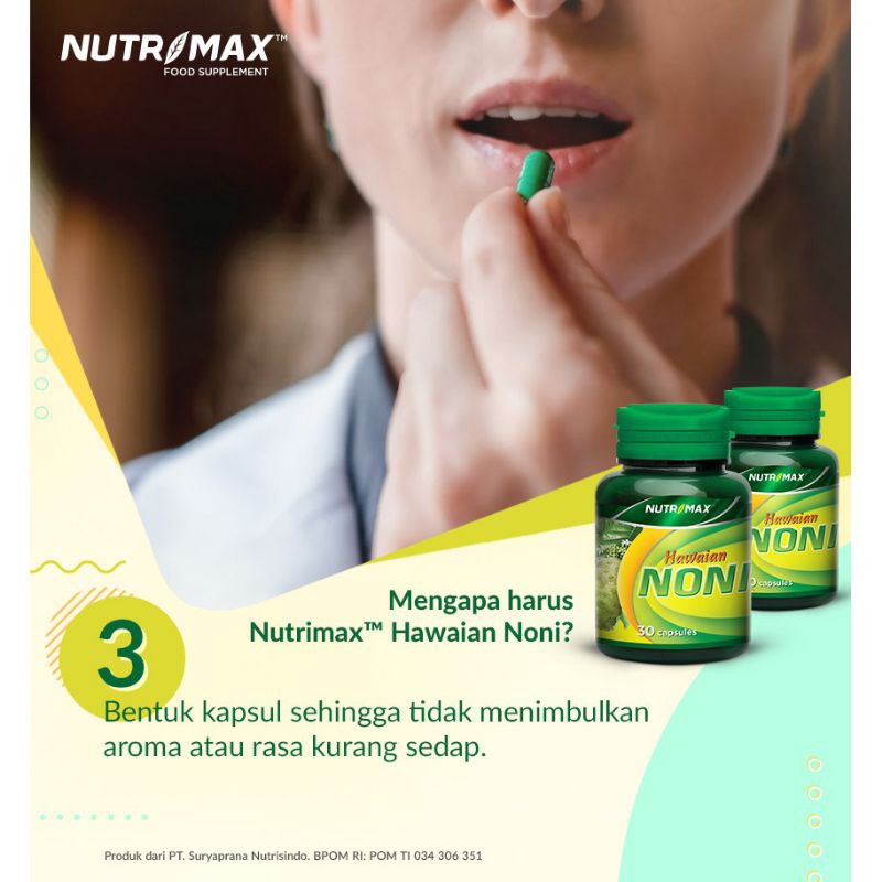 NUTRIMAX FOOD SUPPLEMENT HAWAIAN NONI ISI 30 KAPSUL