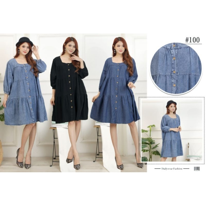 Dress Tunik Jeans Fashion Muslim Wanita
