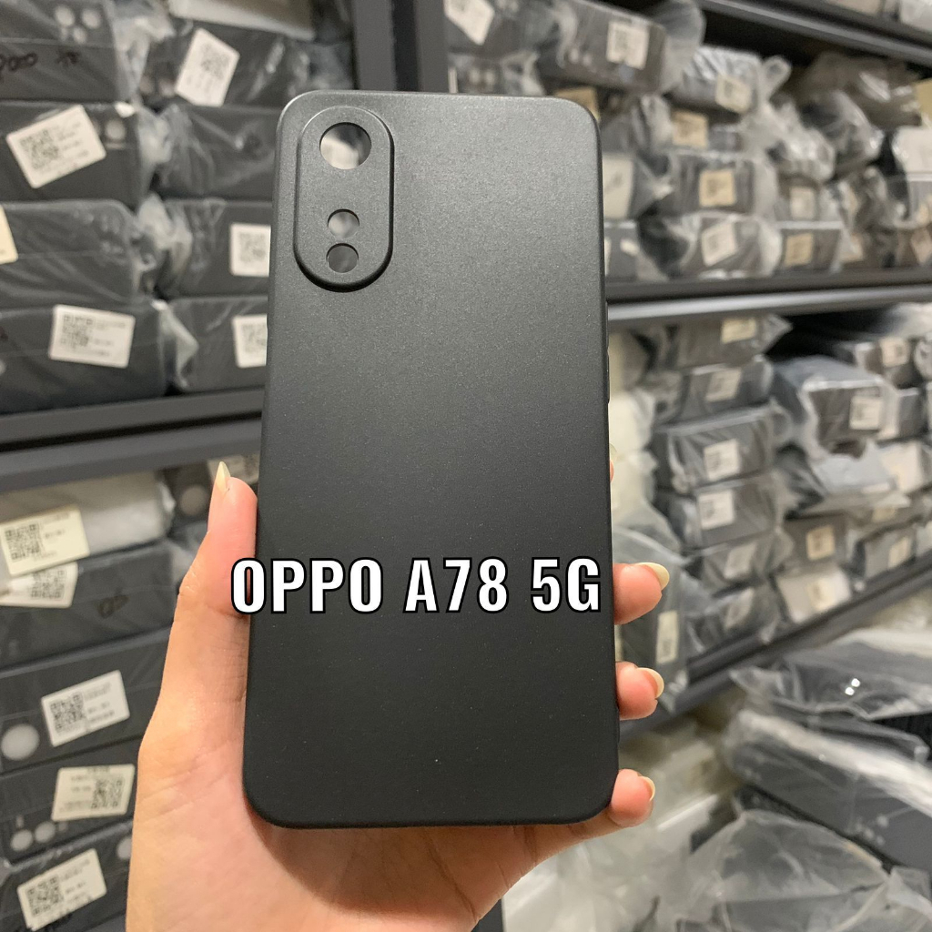 Original Silicone Black OPPO A78 A77s A57 2022 A58 A95 Reno 8 8T PRO PREMIUM Silikone TPU Flexible Matte Cover Soft Case Full Hitam Glare Anti Minyak Doff Pop up Top Softcase Gelap Polos Tipis Thin/SLim NFC S T Karet Kondom Plastik TPU Play Pro 4g 5g A78