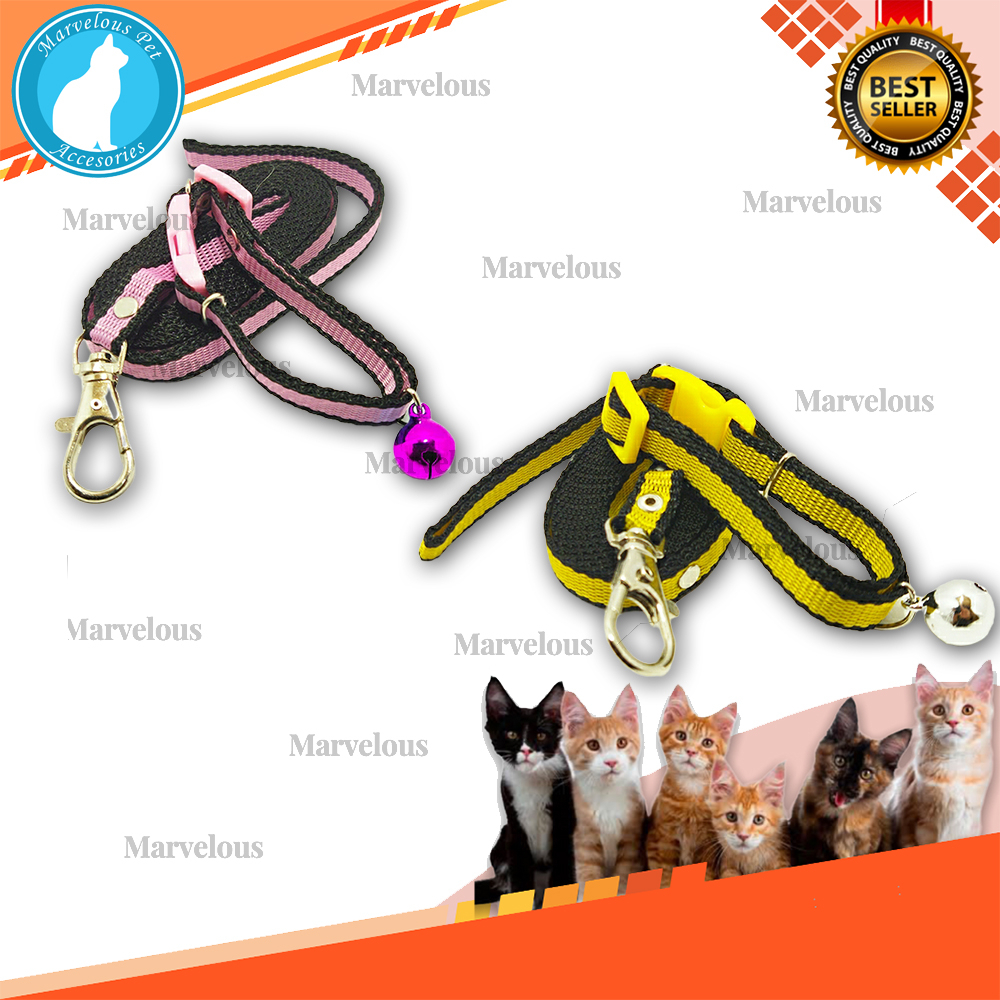 Tali Kalung Kucing Lonceng Besar Ukuran 14 mm Motif Garis Besar