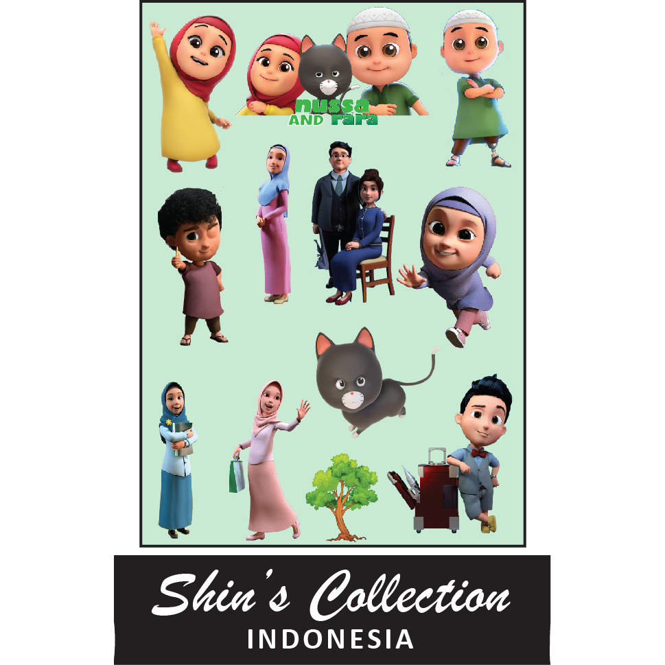 

Sticker stiker murah anti air Nussa and Rara 1 pc