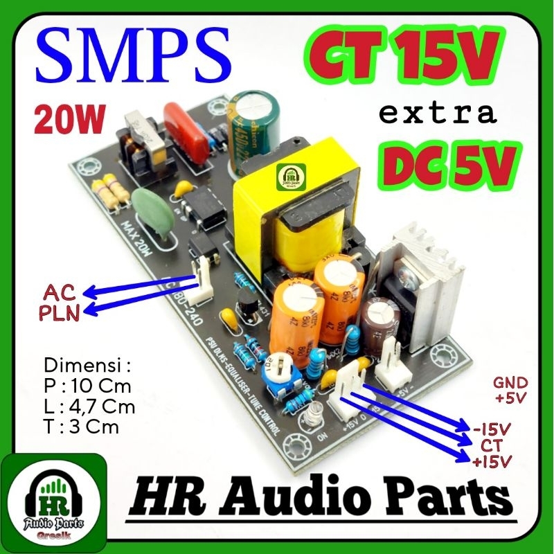 SMPS DLMS Equalizer Tone Control Mixer CT15V ( CT15~20V ) Extra DC5V