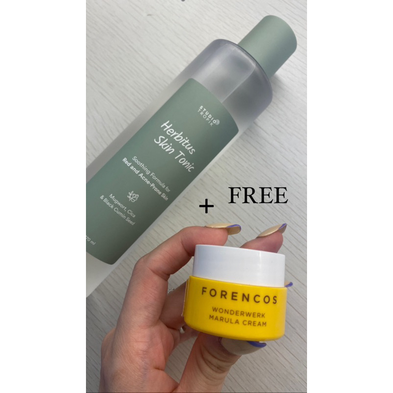 [PRELOVED] STUDIO TROPIC Herbitus Skin Tonic 270 ML  + FREE FORENCOS WONDERWERK Marula Cream 10 ML (