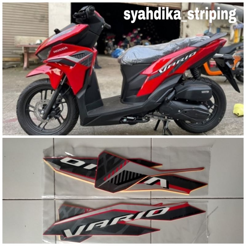 STIKER STRIPING LIS BODY HONDA VARIO 125 NEW 2022 MERAH