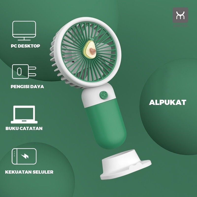 Mini Cute Portable Buah/ Kipas Lipat Charger Pegang Tangan Windy Kipas Angin Kecil Mini Fan Genggam Tangan Portable Usb