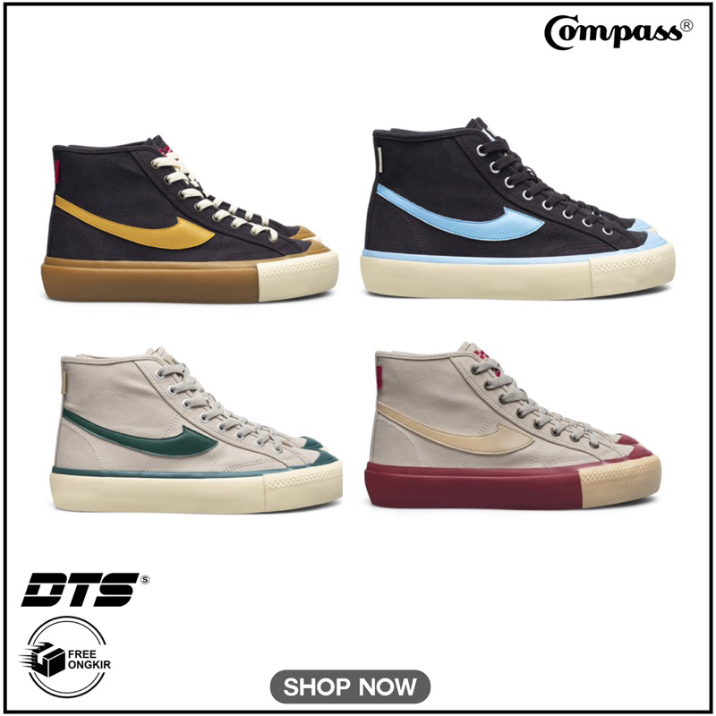 SEPATU COMPASS GAZELLE HIGH SEASONAL COLORS WAFER GREEN/ CARAMEL/ WAFER MAROON/ CHOCO ICE
