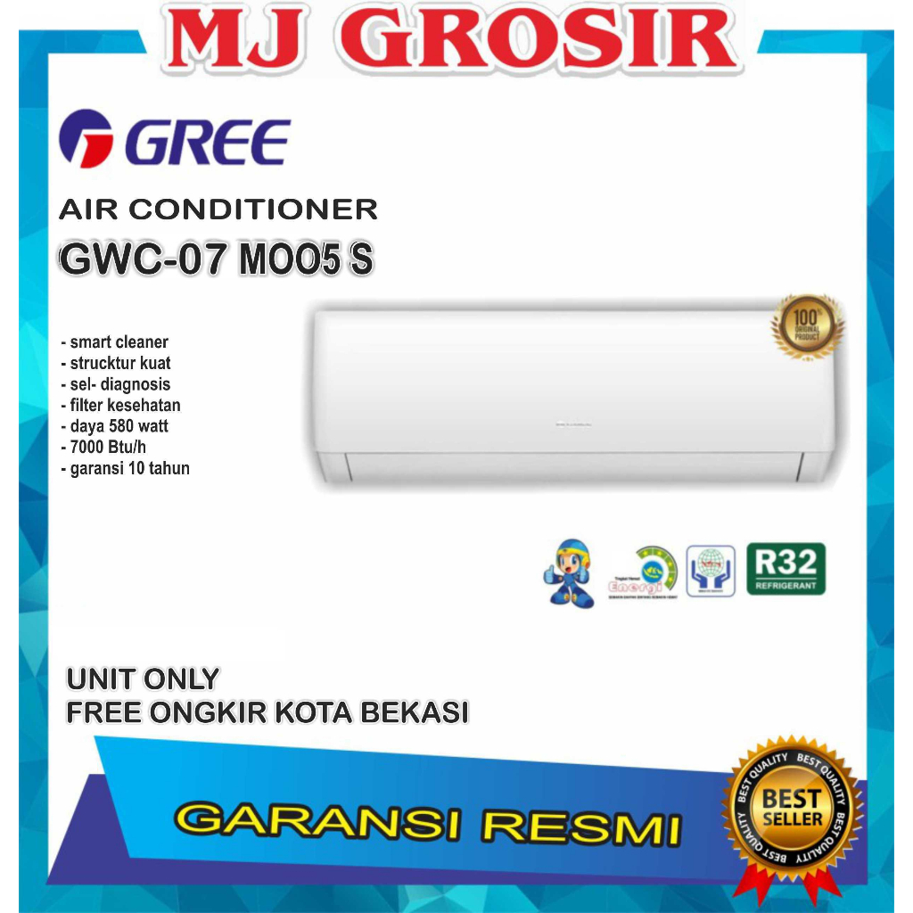 AC GREE GWC 07 MOO5S 3/4PK R32 STANDARD SUPER COOL UNIT ONLY