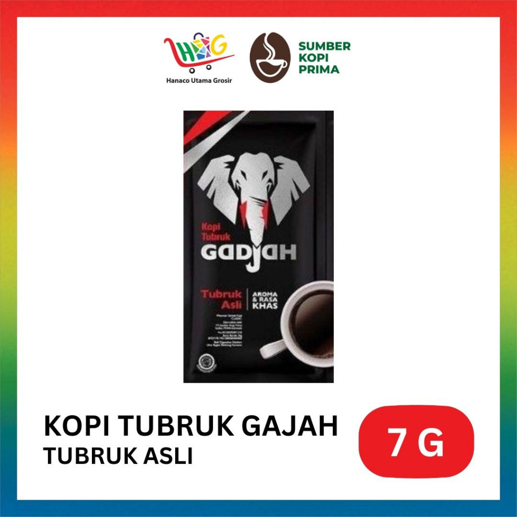 Kopi Tubruk Gadjah Asli Sachet 7g [ 1/2 PCS ]