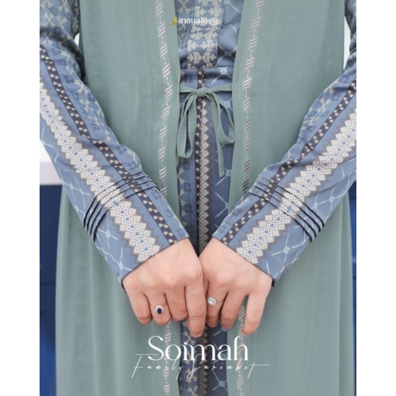 GAMIS SOIMAH ELEGANT SET SQUARE BAHAN SILK PREMIUM ORI  BY INAYA