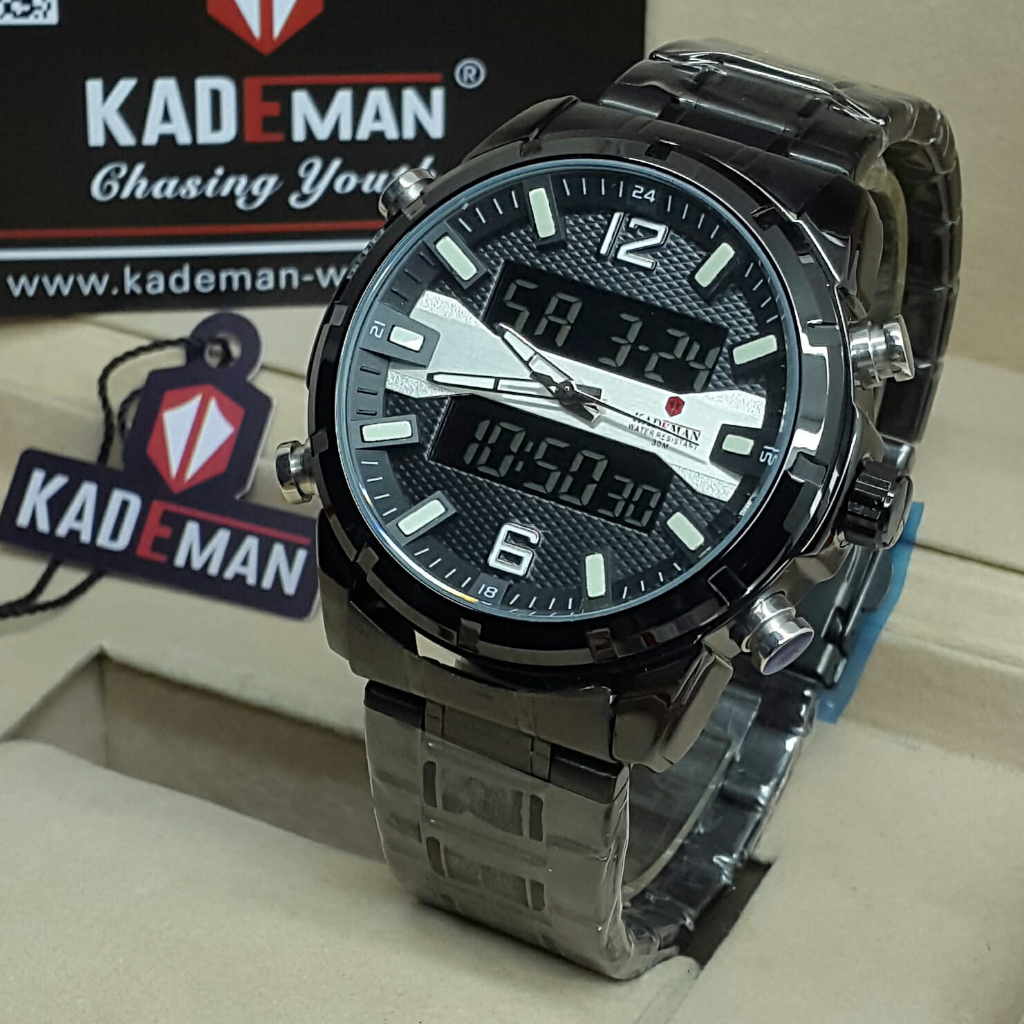 [COD] Jam Tangan Double Time Digital Analog Pria Kademan Original Water Resistant