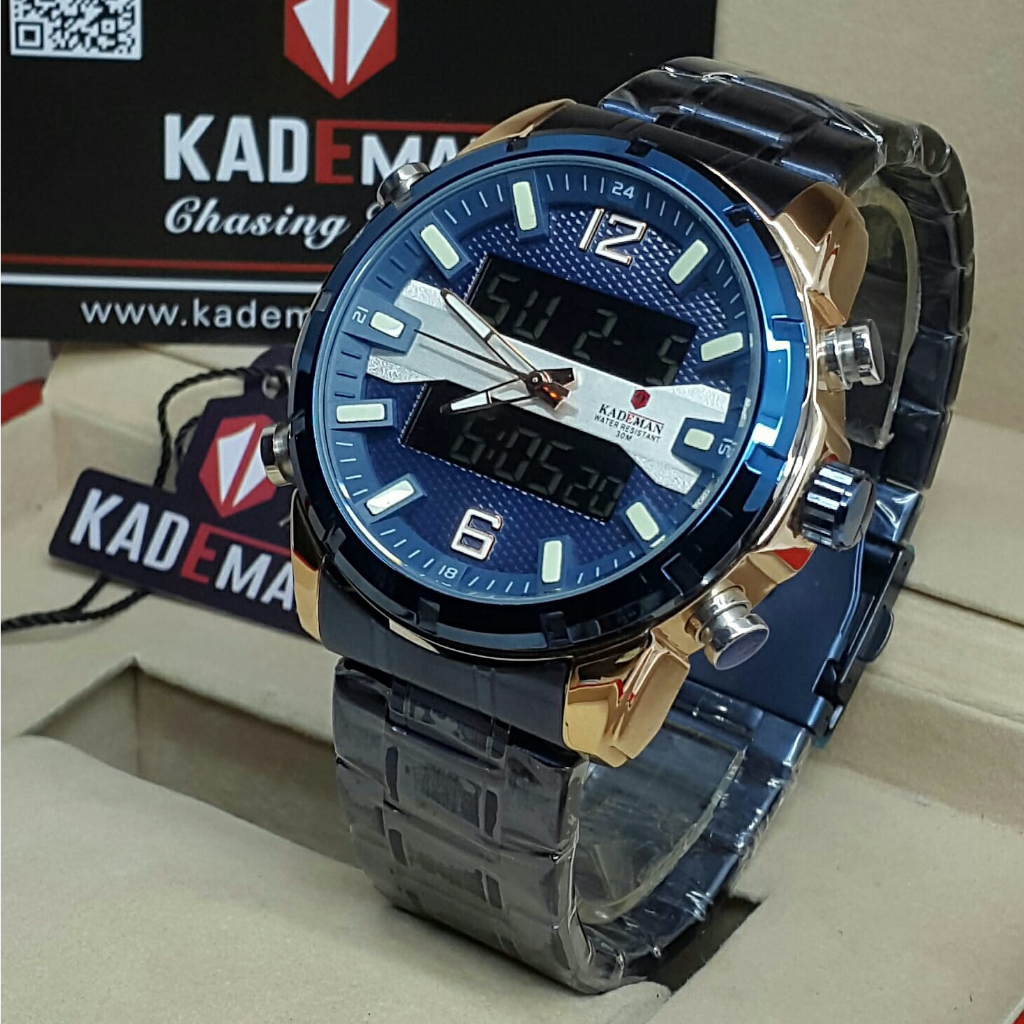 [COD] Jam Tangan Double Time Digital Analog Pria Kademan Original Water Resistant