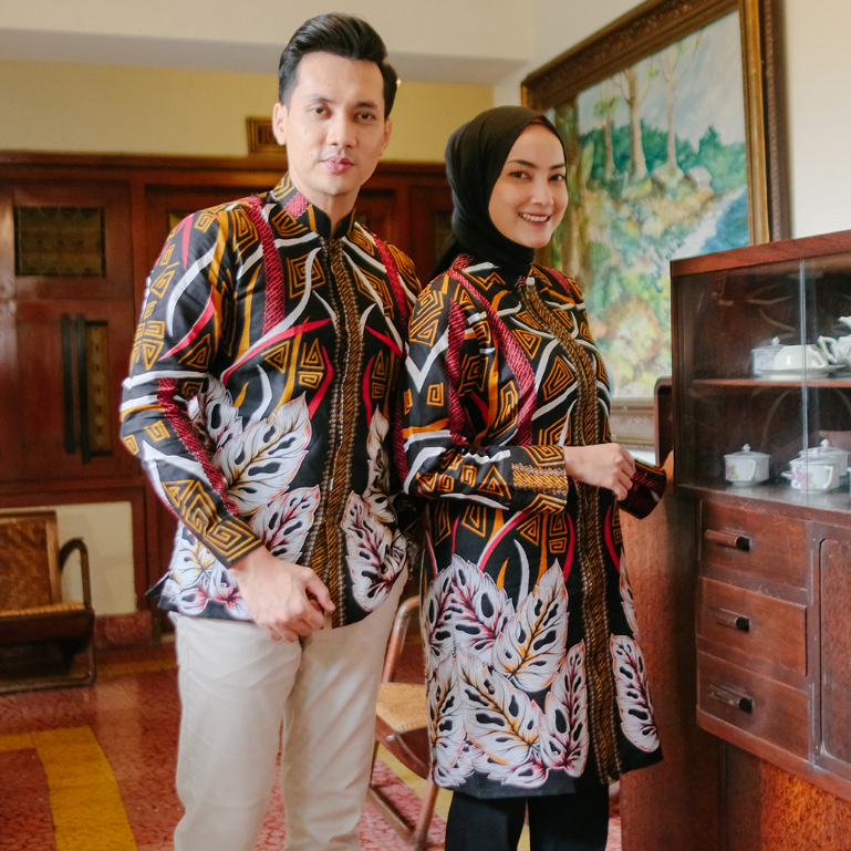 BATIK ARKANZA COUPLE KOKO HANDARU HITAM dan TUNIK HANDARU HITAM