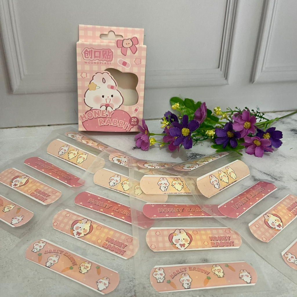 Hansaplast Kelinci ISI 20 PCS + BOX LUCU - handiplas plester luka kartun lucu korea