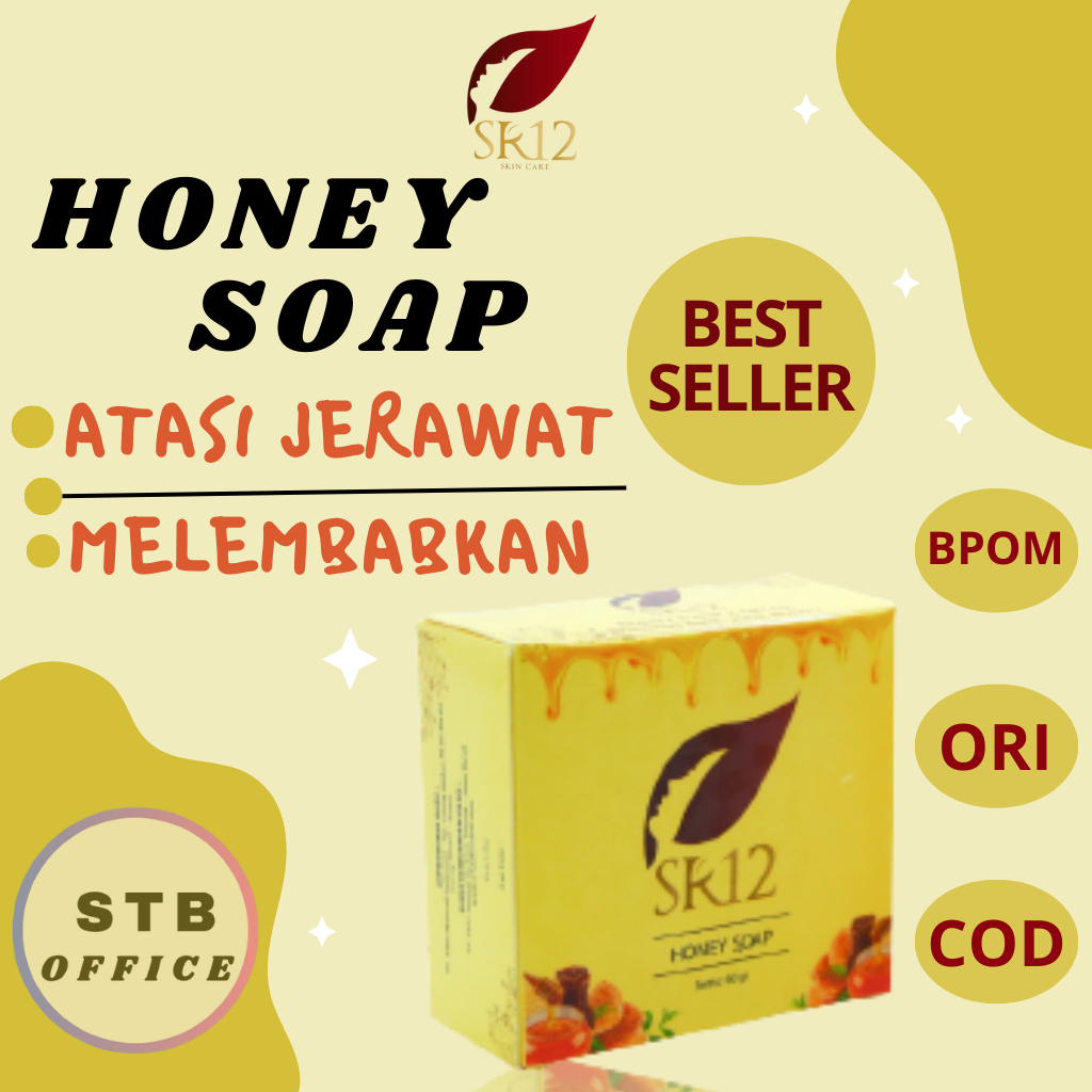 SR12 Skincare Sabun Penghilang Jerawat Honey Soap Perawatan Wajah Kering Pelembab Kulit Pembersih Debu Kotoran