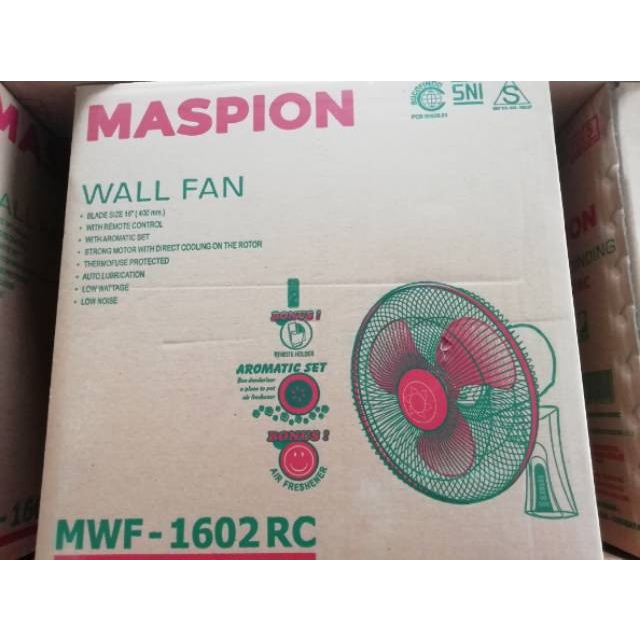 MASPION Kipas Wall Fan 16 Inch Remote MWF 1602 RC - Garansi Resmi