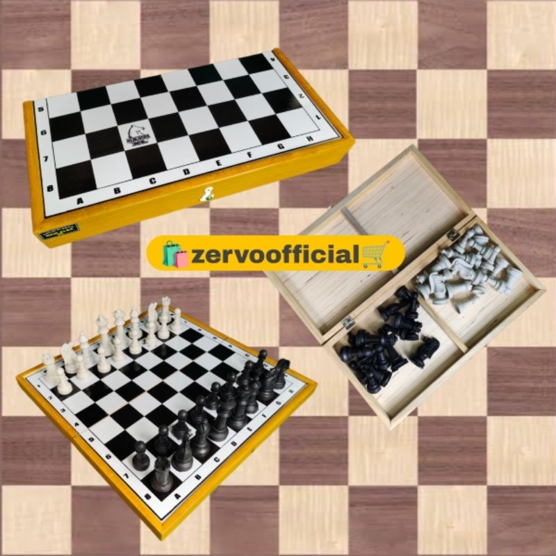 CATUR KAYU 40CM - PAPAN CATUR - BIDAK CATUR