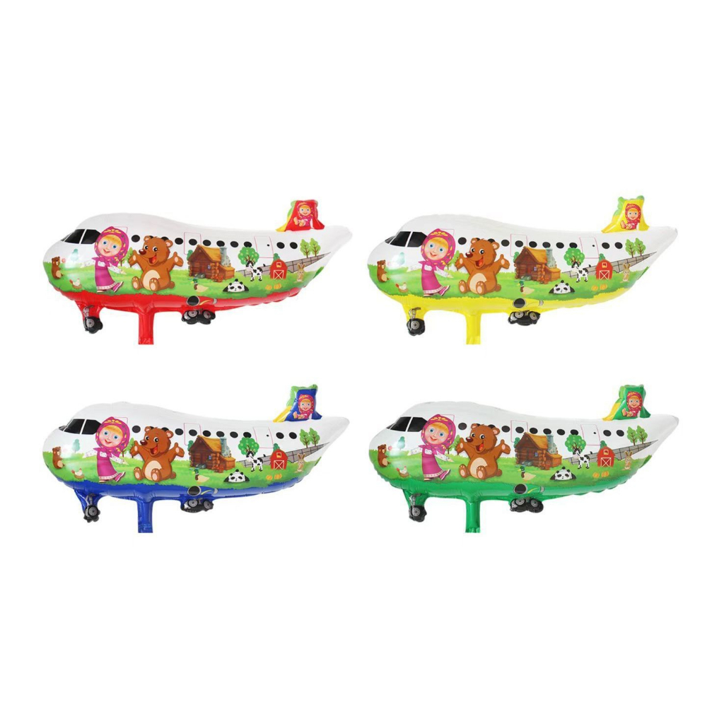 1pack PESAWAT MASHA (BALON GAS/FOIL/TERBANG/KARAKTER )