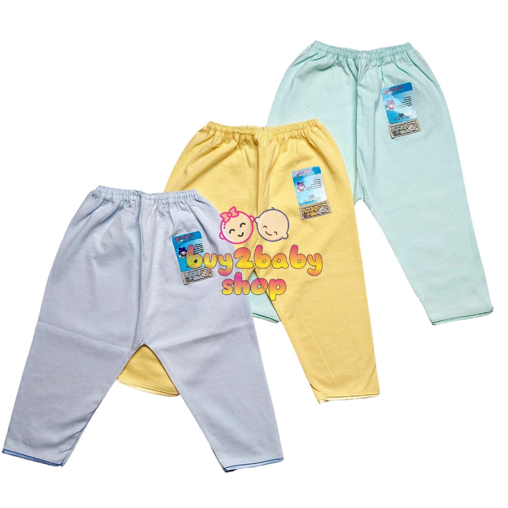 3 PCS Celana Panjang Bayi Little Boboho bahan katun premium halus dan lembut usia 0-6 bulan Isi 1-3 PCS