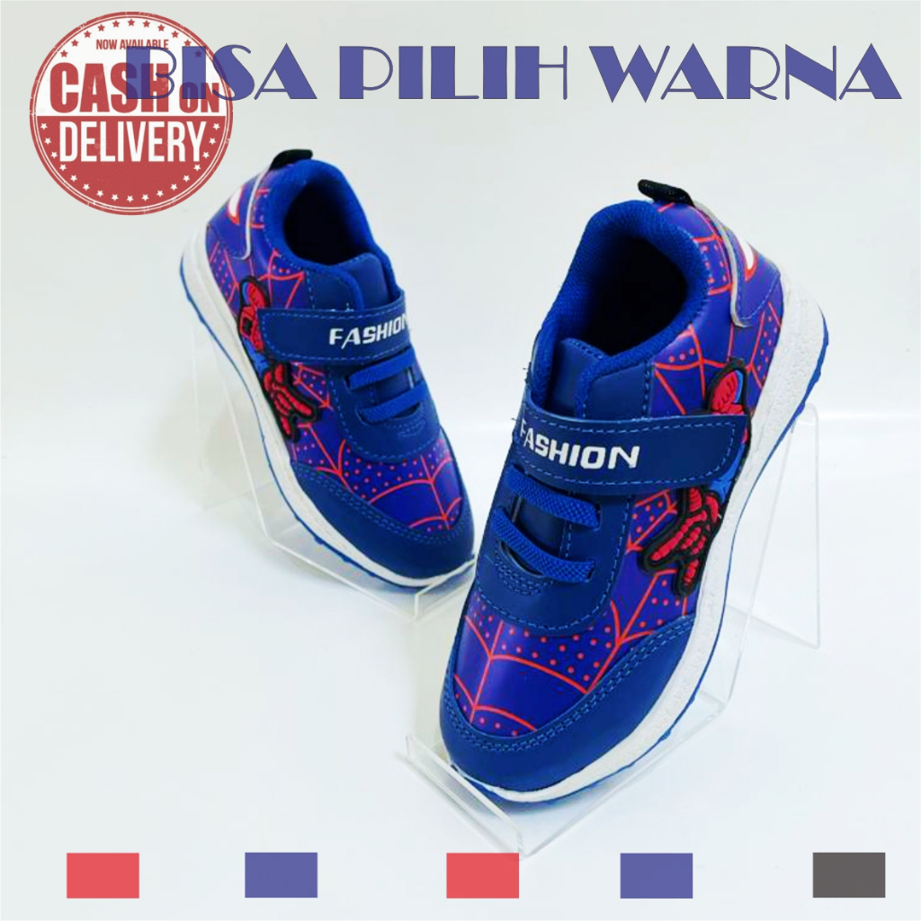 Sepatu Sneakers Anak Laki-laki Motif Jaring Laba-laba Spiderman Terbaru import cod