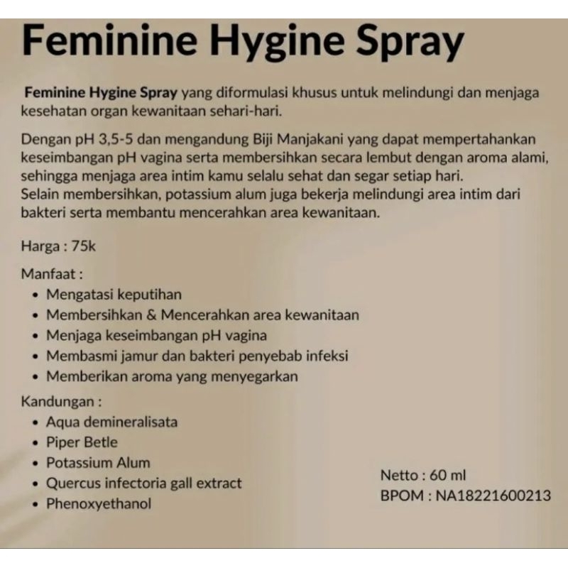 SPRAY BUNGA KUNCUP FEMINIM HYGINE by SHELLA