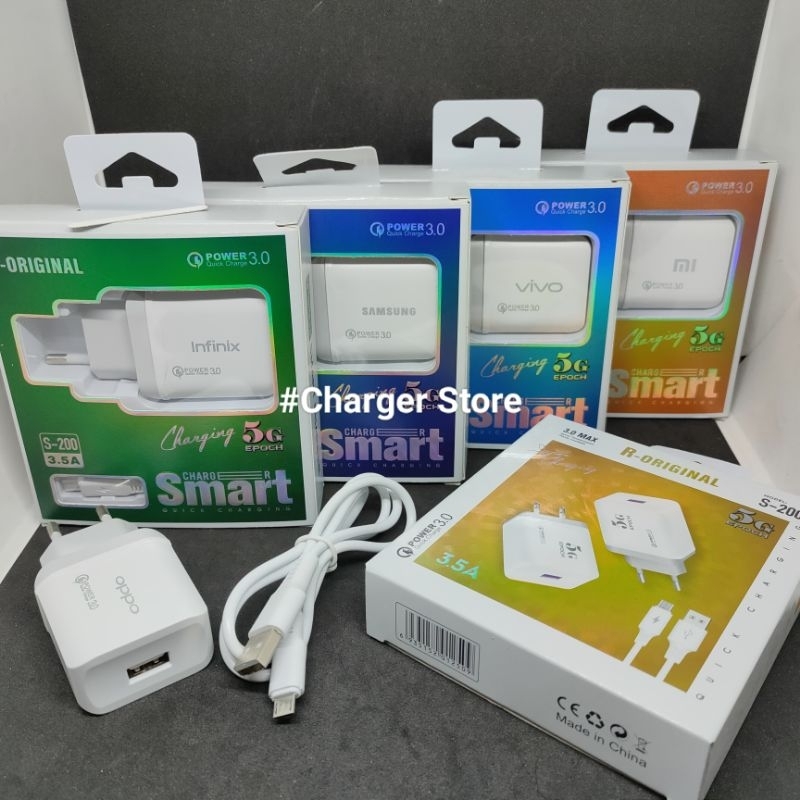 Charger Smart Super Charging 5G 3.5A S200 Micro USB Power Quick Charge 3.0