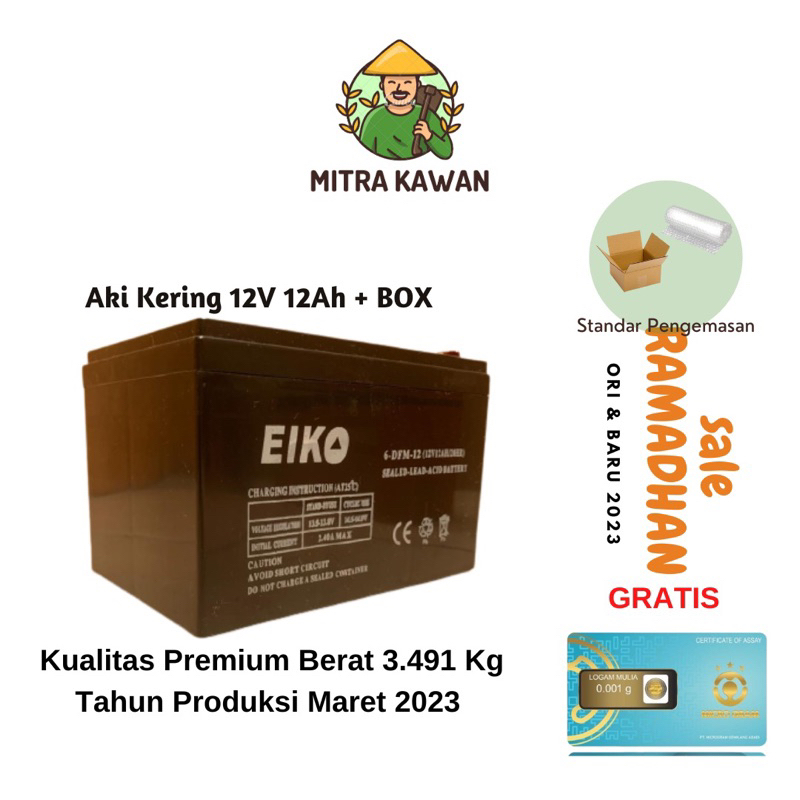 Baterai 12V 9Ah 12Ah Baterai Aki sprayer elektrik Aki Motor Listrik