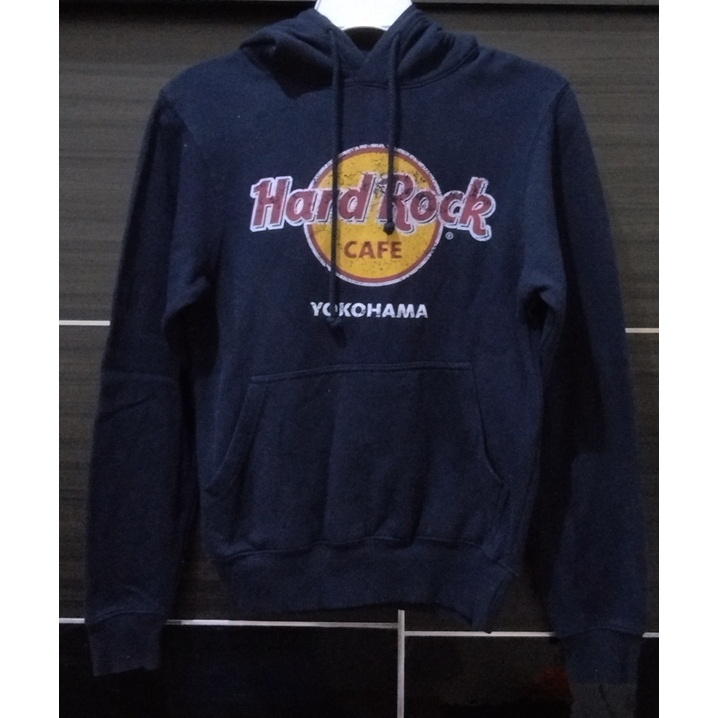 Preloved Sweater Hoodie Hard Rock Cafe Yokohama Original Navy Size S