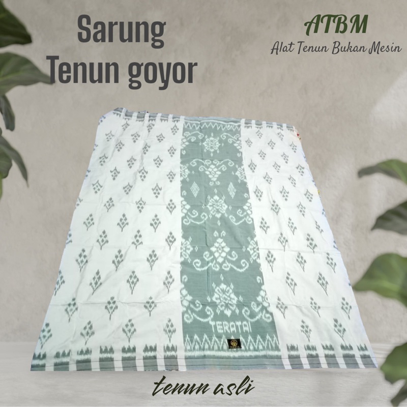 Sarung tenun goyor jahit tengah asli-ATBM Alat Tenun Bukan Mesin-motiv khas Bali loloan