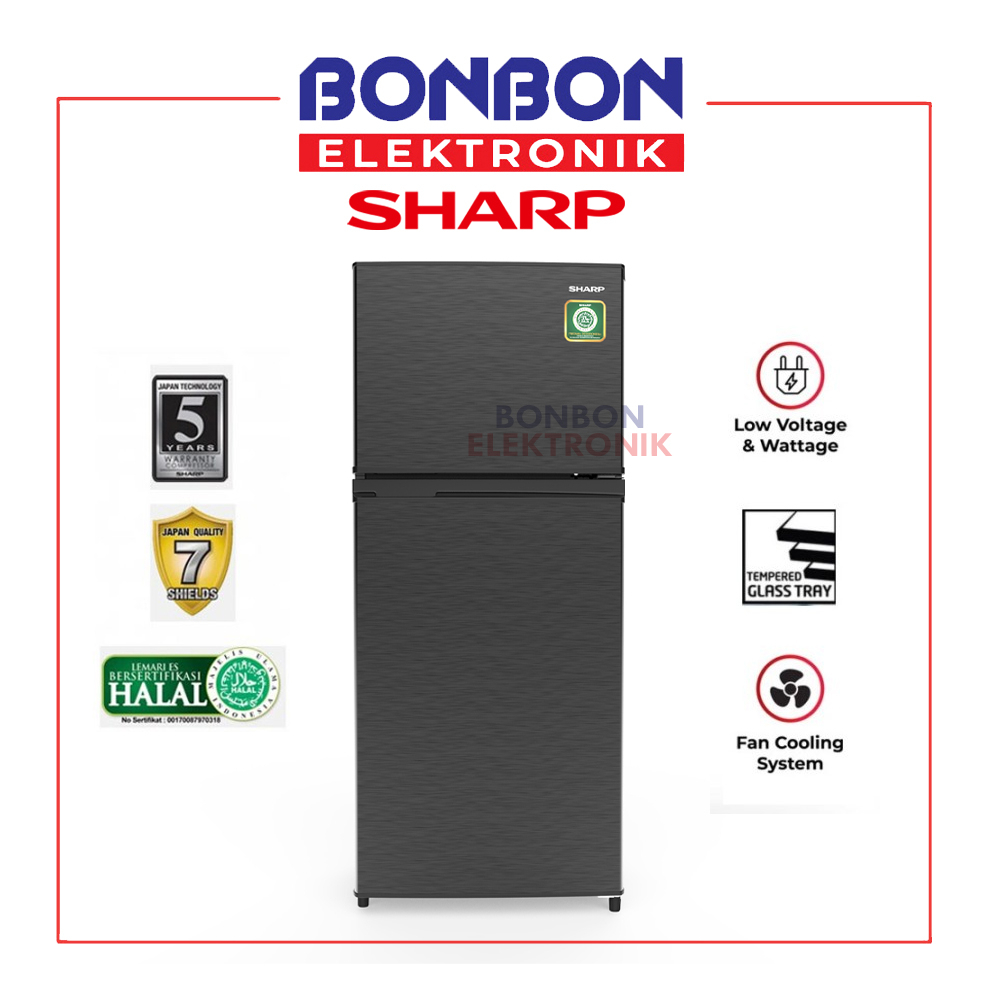 Sharp Kulkas 2 Pintu 152L SJ-195MN-HS / SJ 195 MNHS / 152 L SJ195