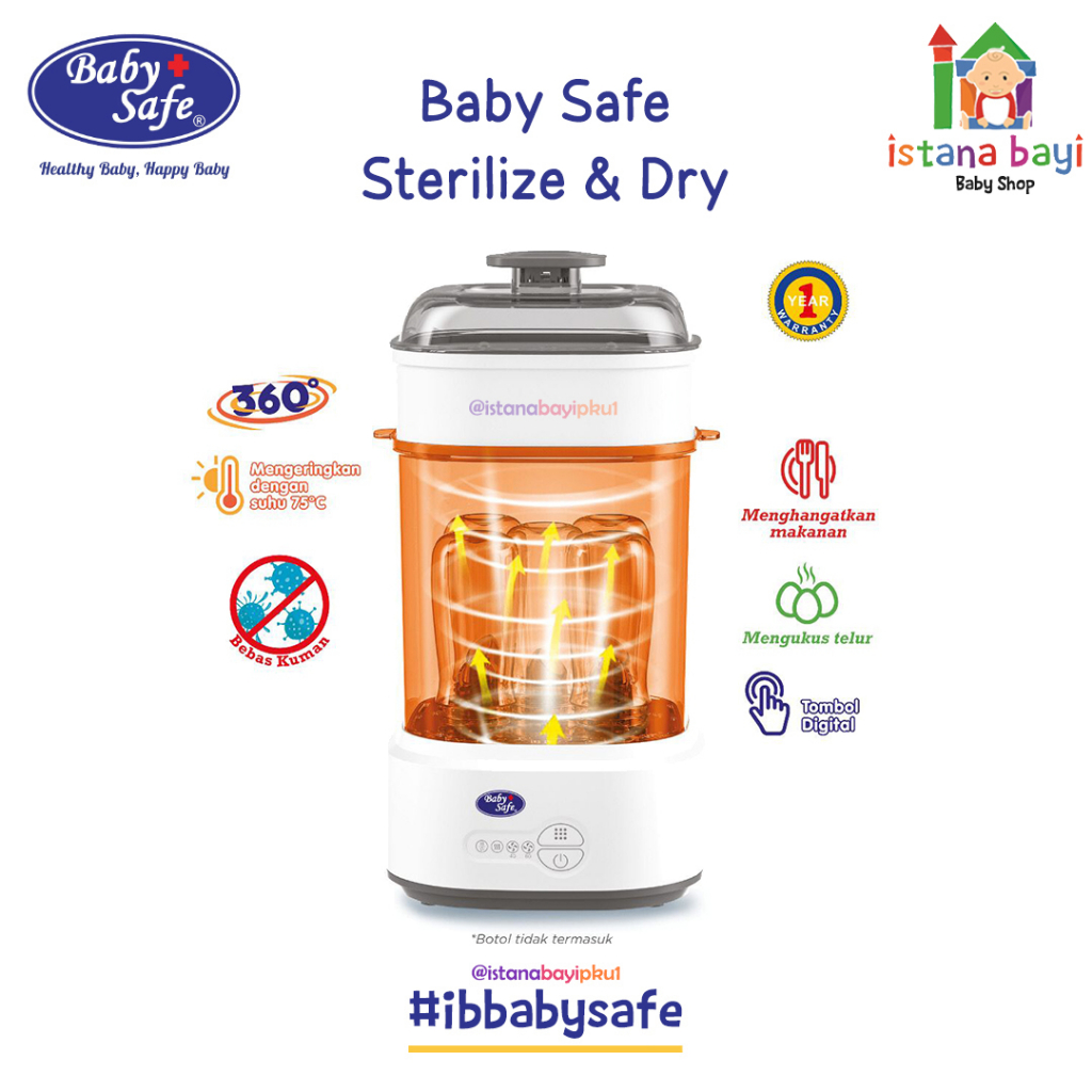 Baby Safe Sterilizer With Drayer STE02 / Alat sterilisasi digital