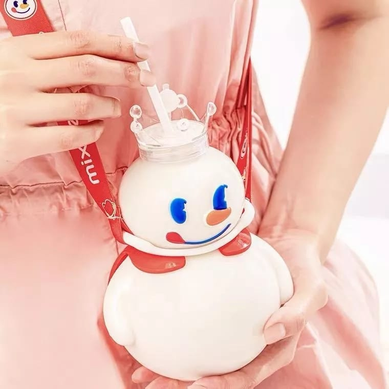 MIX - Tumblr Mixue Botol 700ML Dengan Tali Mixue Snowking Mixue