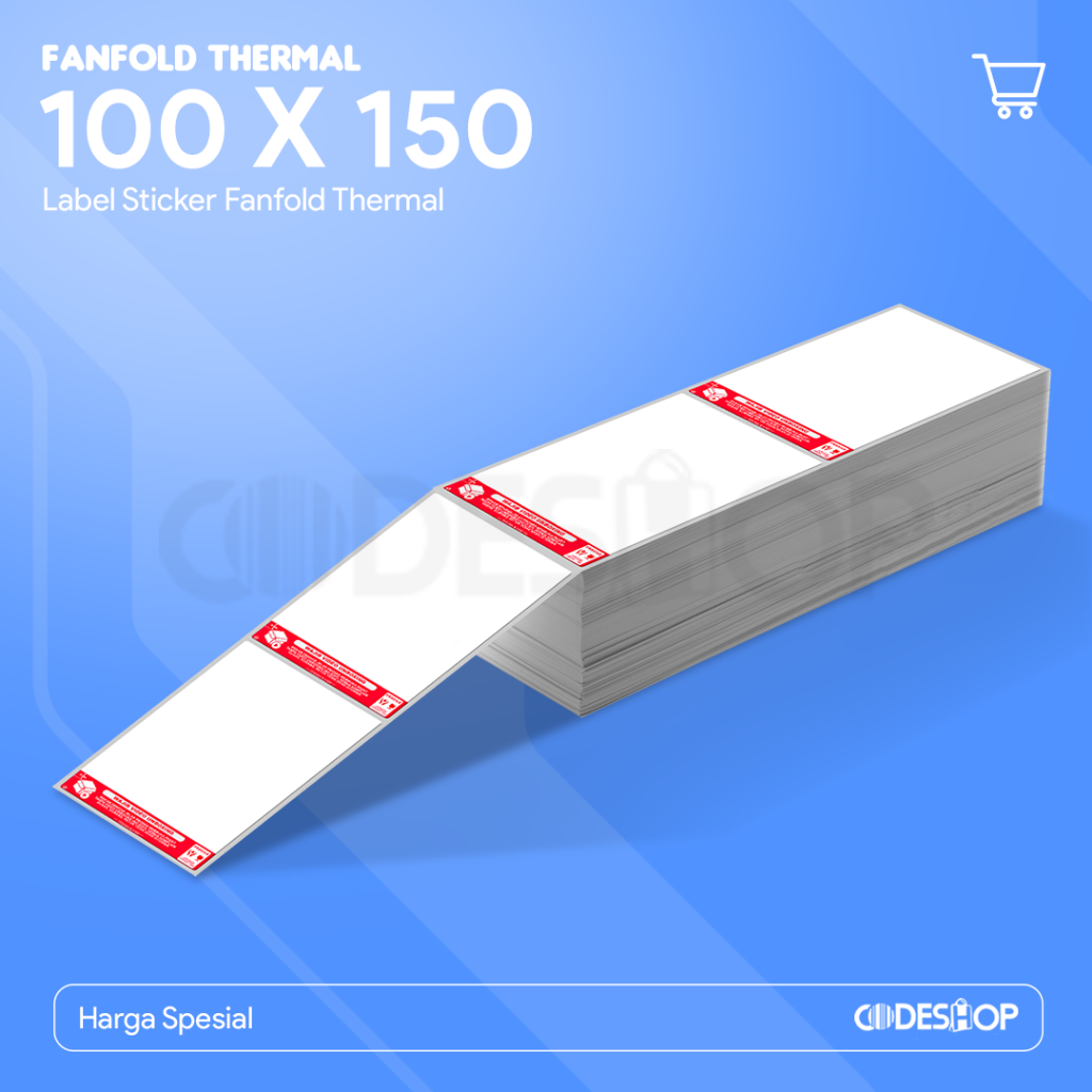

Codeshop Label Thermal 100x150 mm isi 500 pcs Stiker Resi A6 Lipat