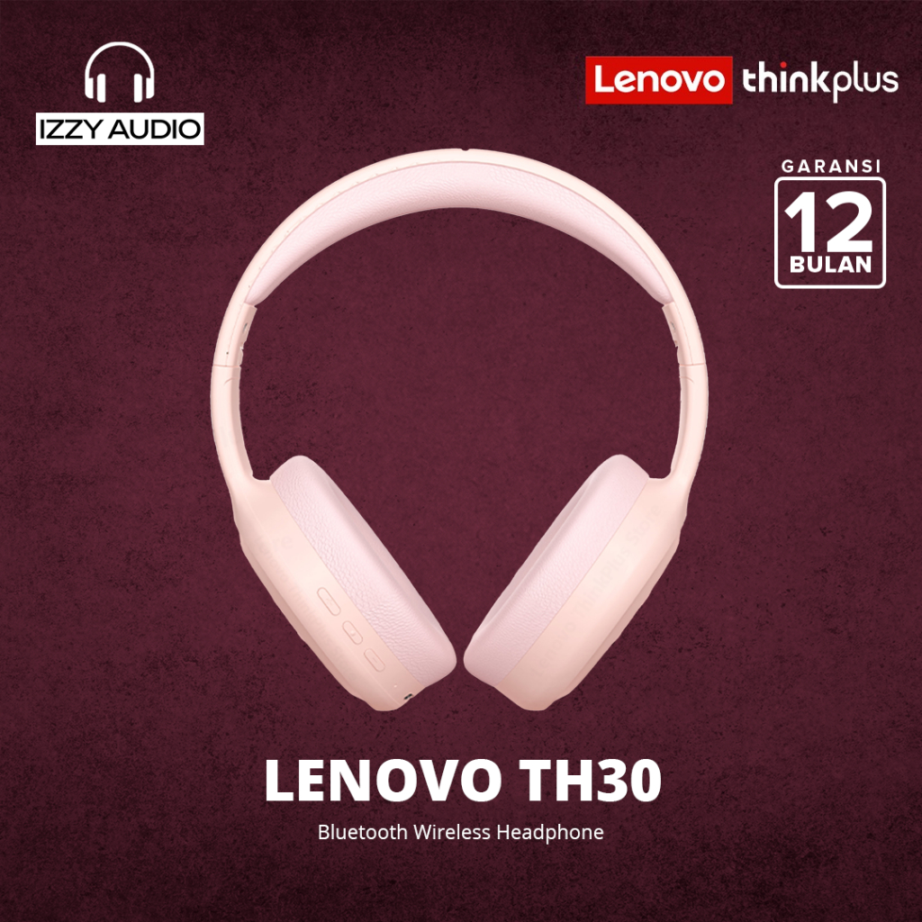 Lenovo TH30 Headphone Bluetooth Wireless Headset Earphone V5.3-Pink