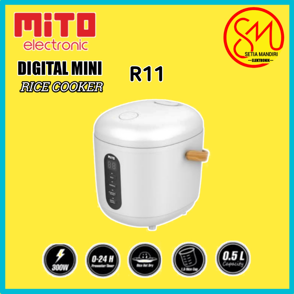 Mito R11 Premium Digital Mini Rice Cooker 0.5 Liter PUTIH