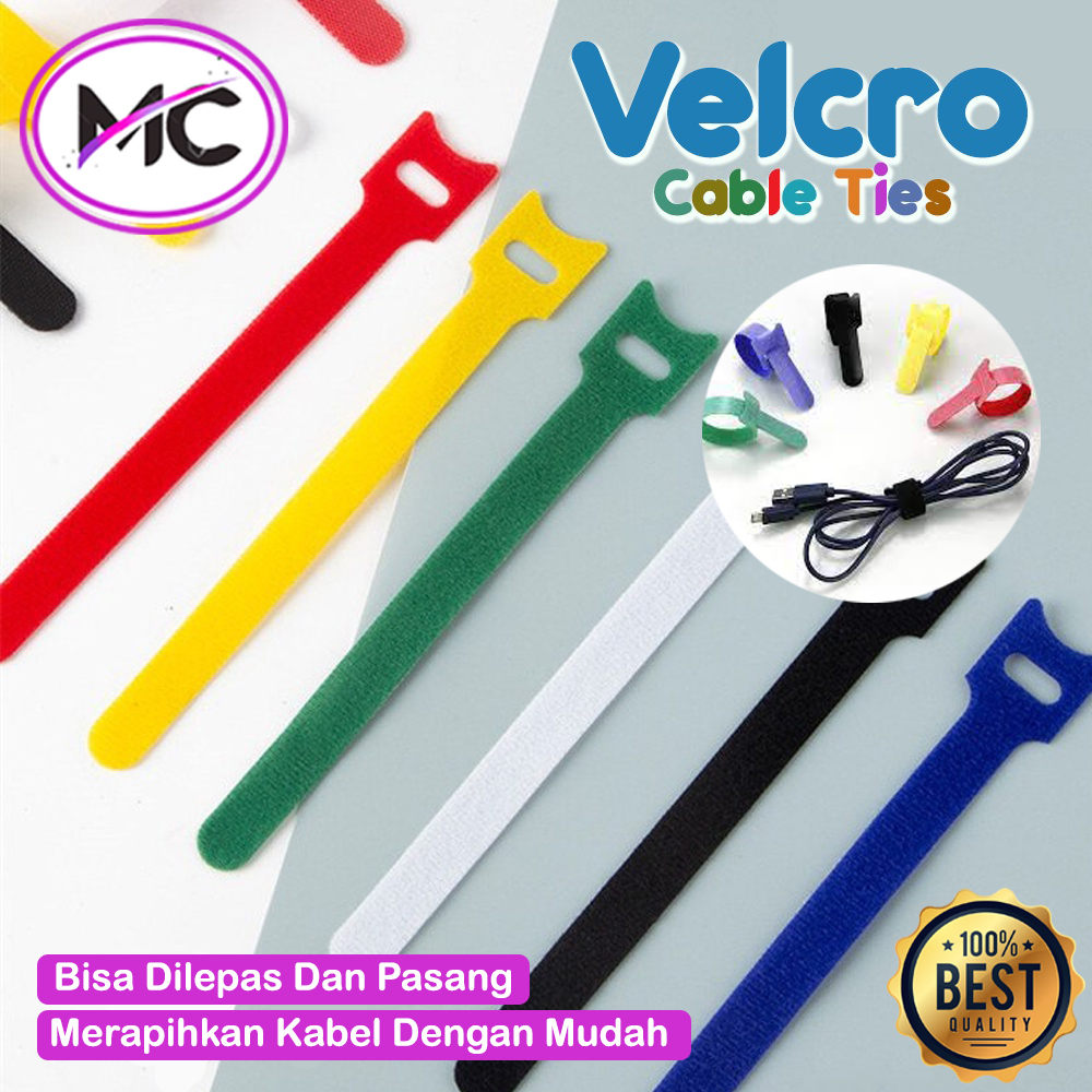 Pengikat Kabel Velcro Strap Kabel Kabel Tis Velcro Cable Pengikat Penjepit Ikat Tali Tie Ties Organizer Strap Wire Winder Management