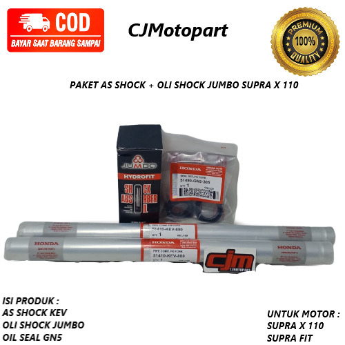 PAKET AS SHOCK DAN OLI JUMBO SUPRA X 110 FIT BERKUALITAS ORIGINAL