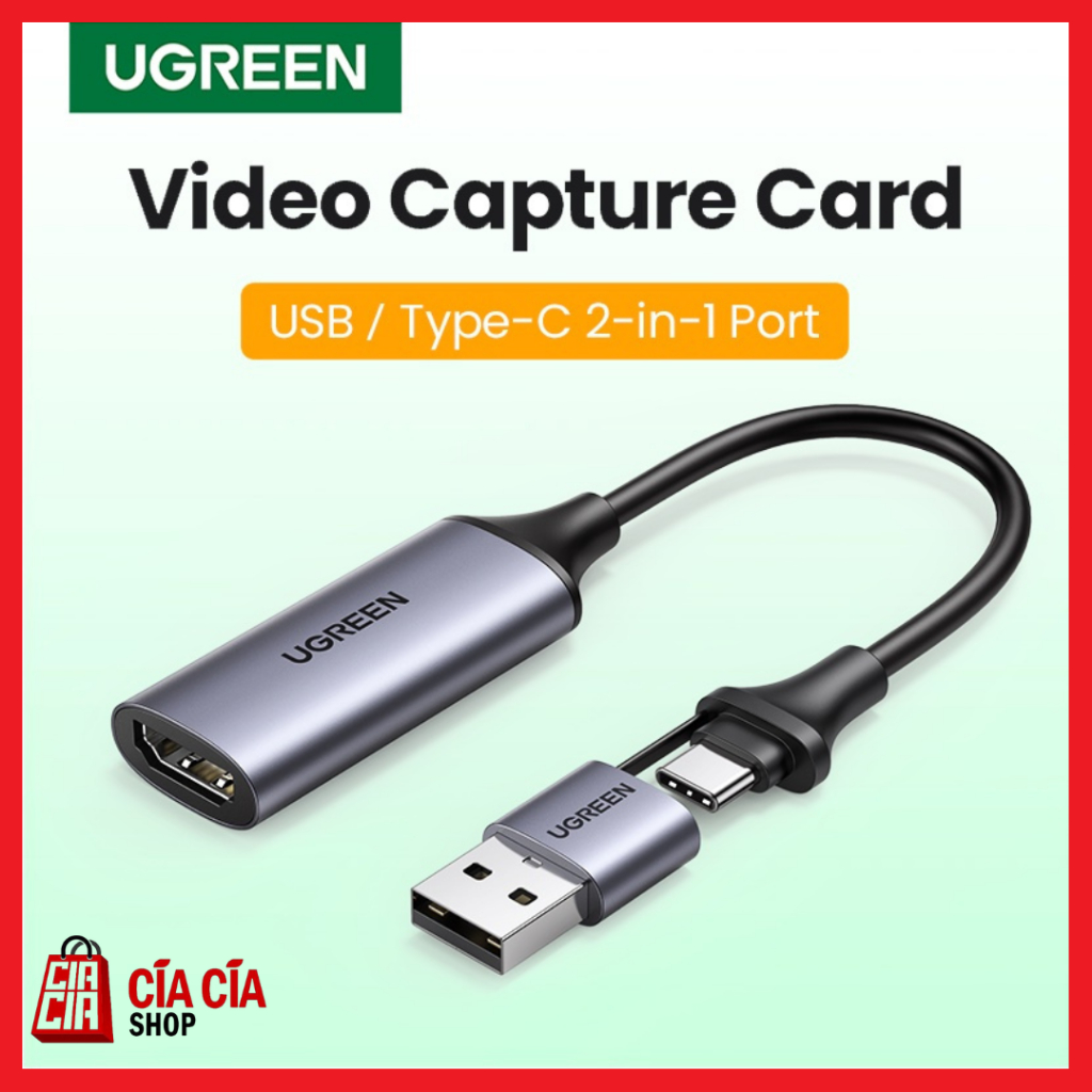 UGREEN Video Capture Card HDMI USB A Type C HD 4K 60Hz Mac Windows Android Record Streaming Live