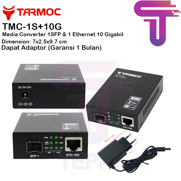 Tarmoc TMC-1S+10G | Media Converter 1 SFP+ 1 RJ45 10G | 1SFP+ 1RJ45