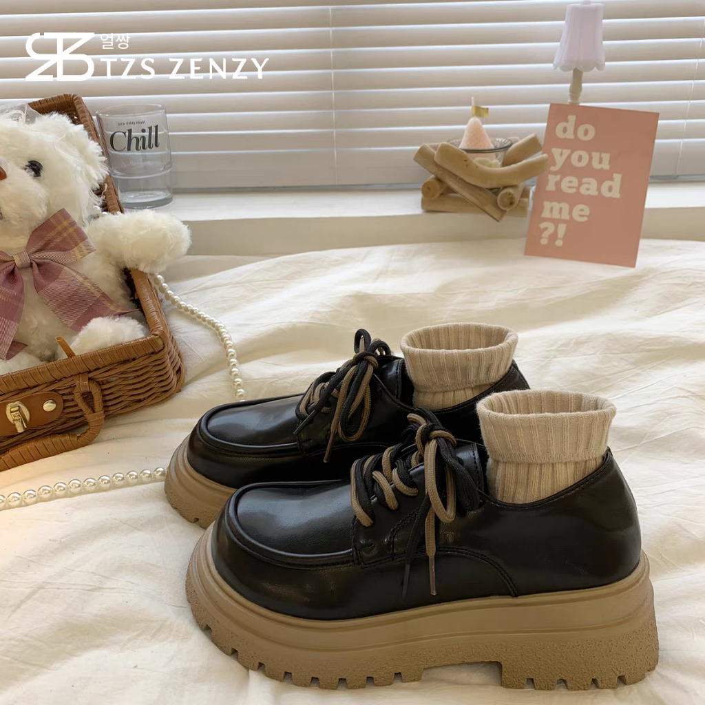 TZS Zenzy Haeyeon Shoes - Sepatu Oxford Wanita - Sepatu Wedges Wanita - Sepatu Casual Wanita