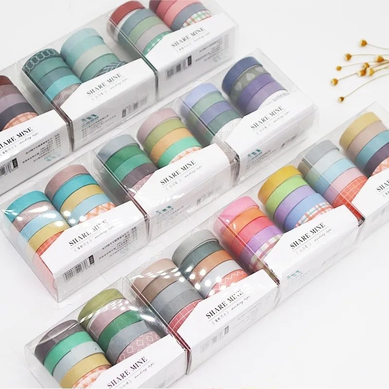 

[10PCS] Washi Tape Share Mine Vintage Aesthetic 2 Meter Masking Tape