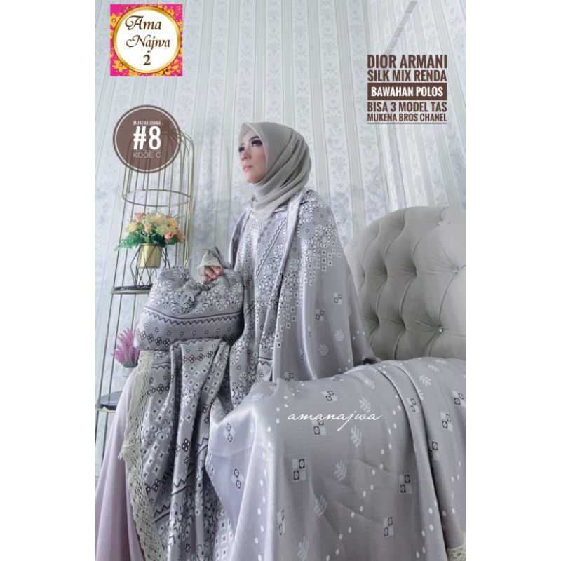 MUKENA DEWASA 3 IN 1 JUMBO TERBARU 2022 2023 DIOR ARMANI SILK IMPORT ADEM PREMIUM RENDA MEWAH FREE T