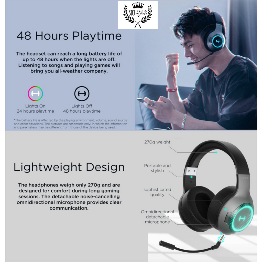 Headphone Hecate G33BT Bluetooth Headset PixArt Low Latency Music Gaming Headphone BT5.0 Edifier Hecate