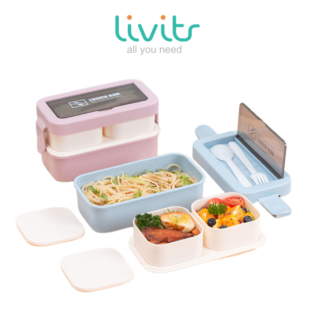 Lunch Box | Kotak Makan Anti Tumpah 2 Susun | Kotak Bekal Premium