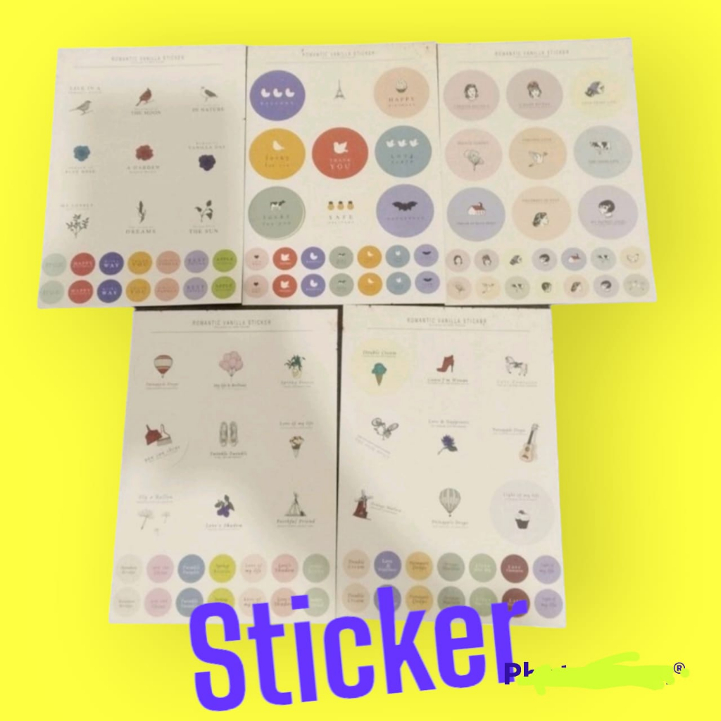 

sticker romantic vannila quality premium jual perpack isi 5 lembar