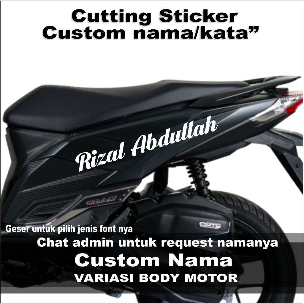 sticker cutting custom nama/kata" variasi body motor
